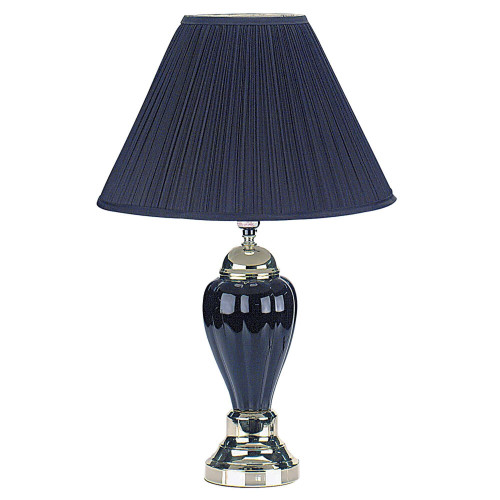 27" Black and Gold Ceramic Urn Table Lamp With Black Empire Shade