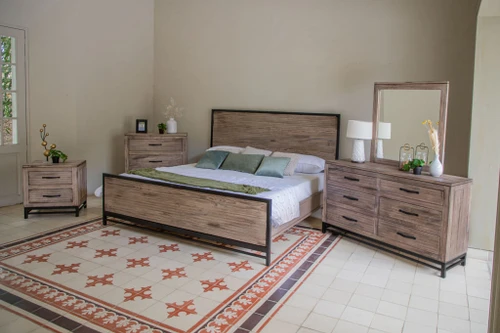 25" Brown Two Drawer Nightstand