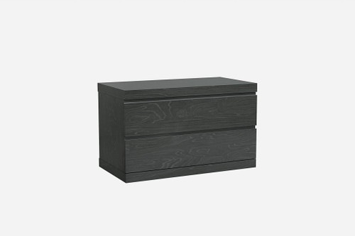 20" White Two Drawer Glossy Finish Nightstand