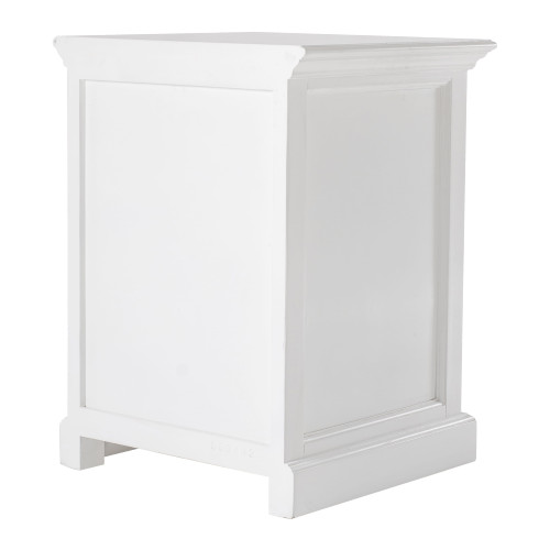 24" Distressed White One Drawer Solid Wood Nightstand