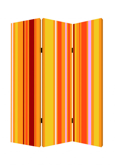 48 X 72 Multi Color Wood Canvas Deep Saffron  Screen