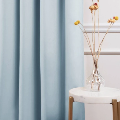 52 x 54 inch Solid Light Blue Thermal Blackout Curtain Panels - Set of 2