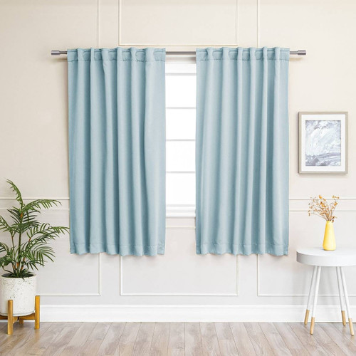 52 x 72 inch Solid Light Blue Thermal Blackout Curtain Panels - Set of 2