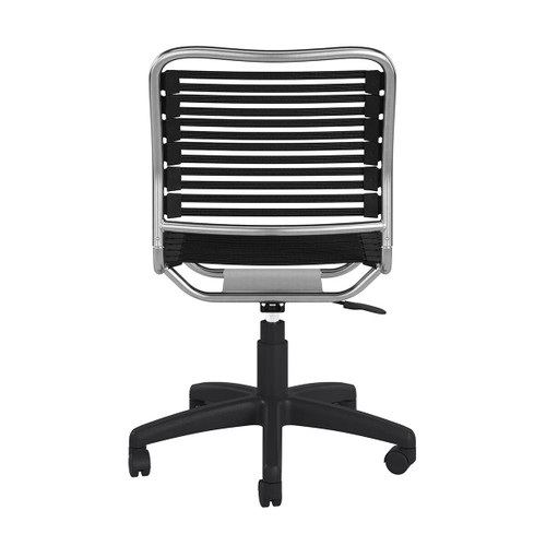 Black and Silver Adjustable Swivel Bungee Rolling Office Chair