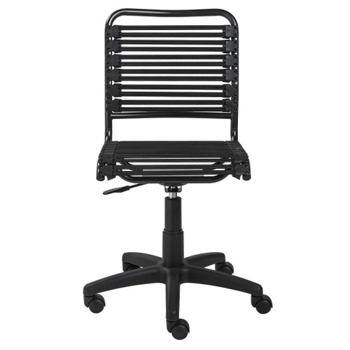 Black Adjustable Swivel Bungee Rolling Office Chair