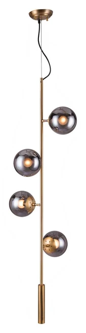 Gold Shaded Four Light Metal Dimmable Ceiling Light With Clear Shades