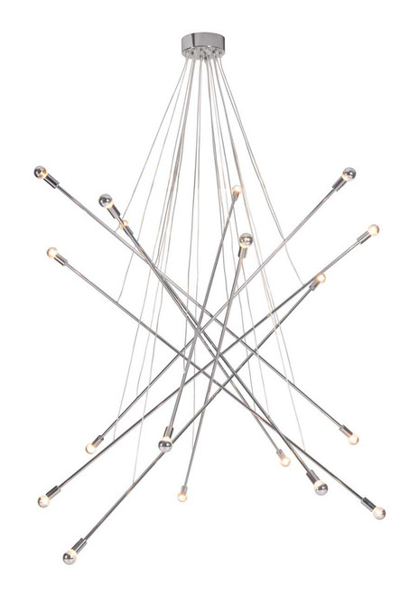 Silver Multi Light Metal Dimmable Chandelier