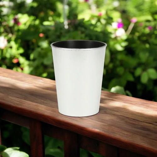 5" Silver Recycled Plastic Indoor Outdoor Round Pot Planter