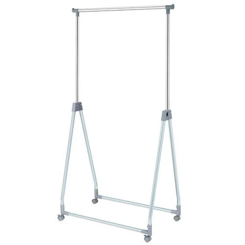 Folding Extendable Metal Garment Rack Clothes Hanging Rod with Lockable Wheels