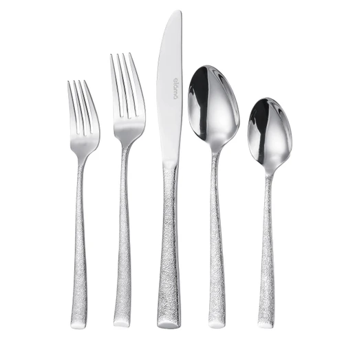 Elama Emmy 20 Piece Mirror Polished Stainless Steel Flatware Set