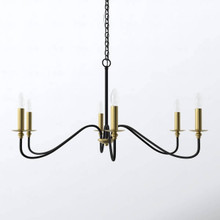 30-inch Traditional Dimmable 6-Light Chandelier in Black/Brass Finish ...