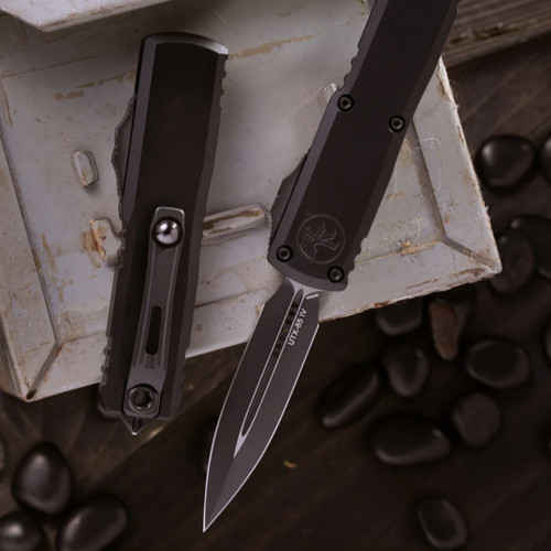 Microtech UTX-85 Gen IV D/E OTF Automatic Knife Black Aluminum (3.1" Black)