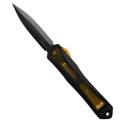 Heretic Knives Manticore S MagnaCut D/E Auto OTF Knife Ultem (2.6" Black DLC)