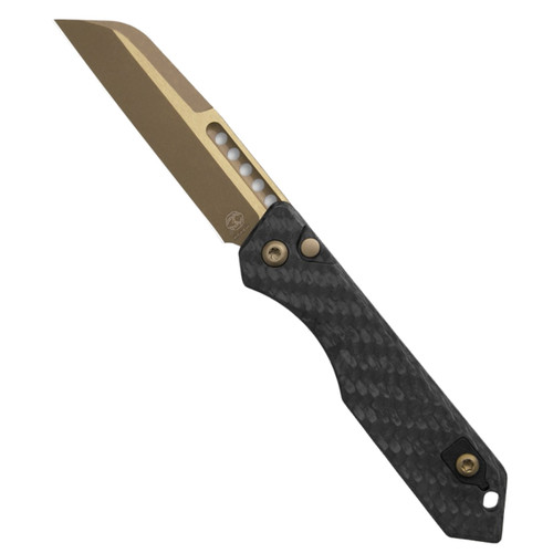 Heretic Jinn Automatic Knife Carbon Fiber (3" Bronze MagnaCut)