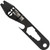 Toor Knives Keychain MultiTool black version showing pry bar end, bottle opener cutout, wrench fitting, Phillips screwdriver bit held with rubber o-rings, and keychain hole on matte black finish against white background
