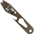 Bronze Toor Knives Keychain MultiTool isolated on white displaying integrated pry bar, bottle opener opening, hex wrench shape, removable Phillips bit secured with black rubber bands, and engraved brand logo near mounting hole