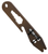 Bronze Keychain MultiTool from Toor Knives diagonal view showing round keychain attachment hole, stepped wrench openings, bottle opener curve, dual o-ring Phillips screwdriver retention system, and pointed split-pry tip against clean white backdrop