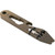 Bronze Toor Knives Keychain MultiTool angled on white background with engraved star logo, mounting hole, hex wrench cutout, bottle opener notch, stainless steel Phillips bit held by dual black rubber o-rings, and split pry bar tip