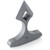 Side angle view of Toor Knives Thor's Hammer gray push dagger isolated on white showing textured ergonomic handle, diamond-pattern spike point, and curved body profile from three-quarter perspective