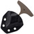 Black Kydex leather belt holster for Thor's Hammer push dagger featuring four mounting holes and textured surface with engraved brand insignia on T-shaped upper section