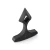 Side angle view of Toor Knives Thor's Hammer black push dagger isolated on white showing textured ergonomic handle, diamond-pattern spike point, and curved body profile from three-quarter perspective