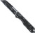 Open Heretic Knives Jinn Automatic knife showcasing Wharncliffe blade with plain edge, black and white cel shade carbon fiber handle finish, and push-button automatic deployment system.