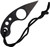 La Griffe by Fred Perrin knife top angle | Skeletonized one-piece G10 construction with integrated finger ring grip | Lightweight black neck knife with cord attachment
