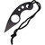 Fred Perrin La Griffe neck knife front view | Skeletonized G10 handle with finger ring and ball chain cord | 1.75" black finish fixed blade tactical carry knife