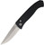 (Open Knife - Blade Side) Pro-Tech Brend Automatic open folding knife | Drop-point blade with polished finish & black aluminum handle | Push-button automatic deployment mechanism visible