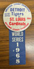 1968 World Series Detroit Tigers vs St. Louis Cardinals Pin Button w/ Ribbon