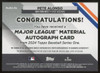 2024 Topps Series 1 Pete Alonso Major League Material Patch Auto /25 #MLMA-PA