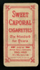 1909-11 T206 Tom Downey Sweet Caporal Back Low Grade