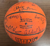 1987 NBA All-Star Team Signed Autographed Spalding Basketball Bird Magic ++ JSA