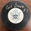 Carl Brewer Signed Autographed Puck JSA Cert