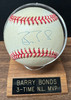 Barry Bonds Signed Autographed Rawlings ONL Baseball JSA *785