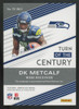 2019 Donruss Elite DK Metcalf Turn Of The Century Gold Ink Auto /25 #TC-DK2