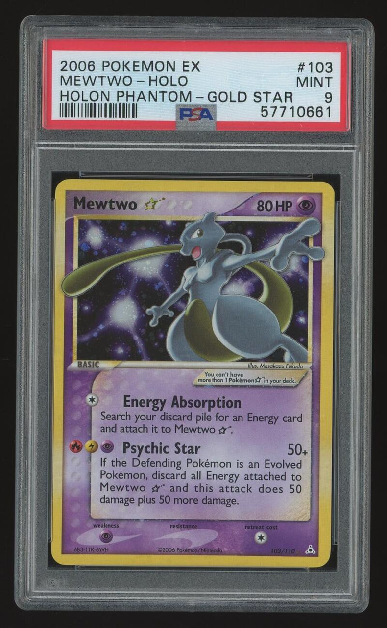 2006 Pokemon EX - MEWTWO - Holo - Holon Phantom - Gold Star