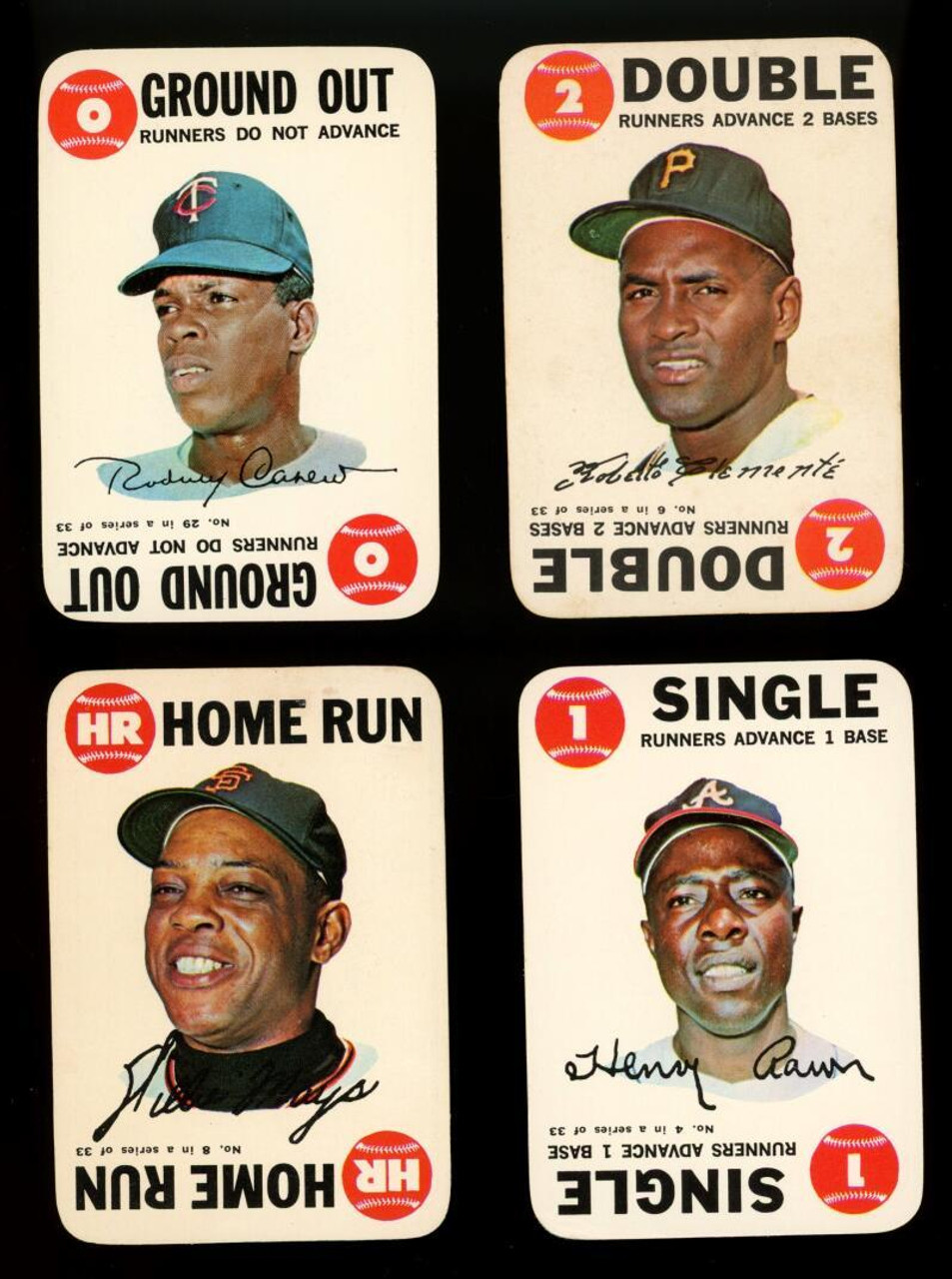 1968 Topps Baseball Insert Cards Lot of 13 w/ Mays, Aaron, and