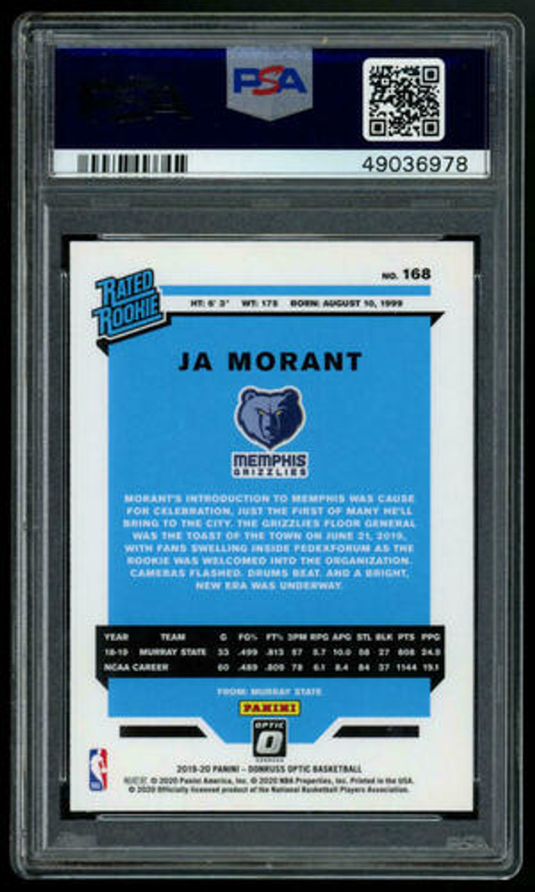 Ja Morant 2019 Donruss Optic Rookie Fanatics Box Set #168 - 2019 - US