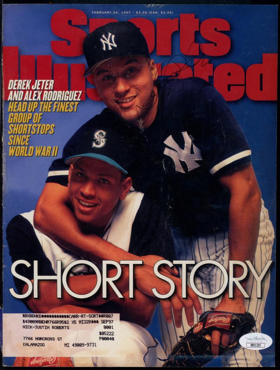 Derek Jeter Autographed Sports Illustrated Cover Page Feb 1997 JSA