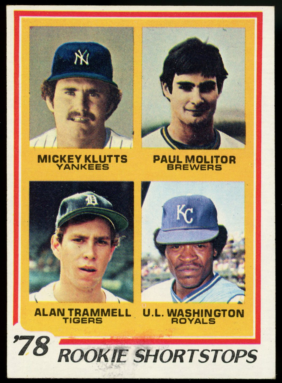 1978 Topps Rookie Shortstops w/ Alan Trammell & Paul Molitor RC #707 EX-MT  READ - Legends Fan Shop