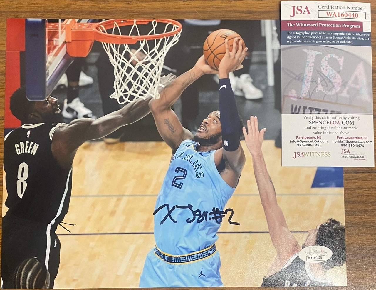 Xavier Tillman Signed Photo 8x10 Memphis Grizzlies JSA Witnessed