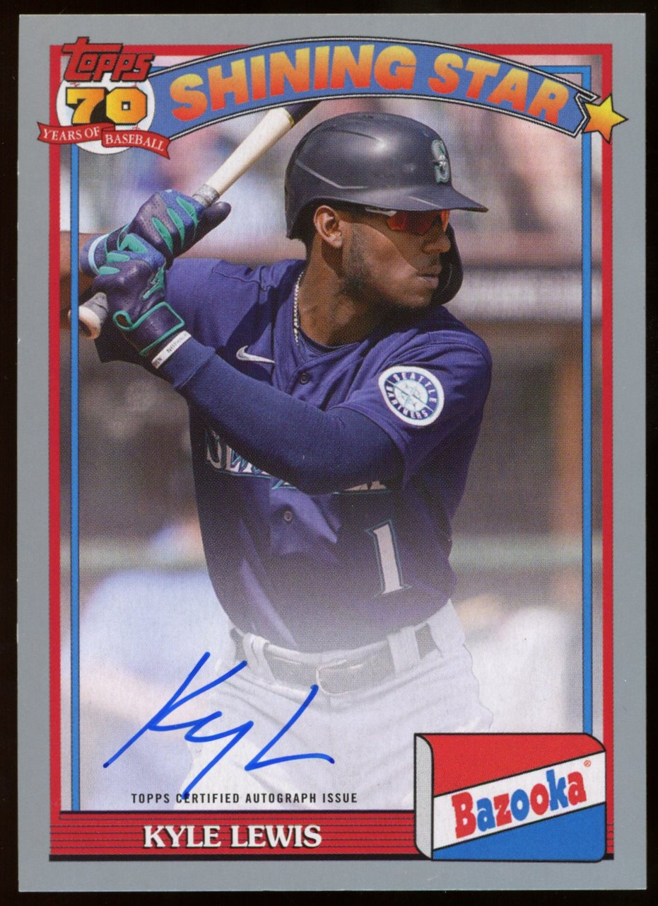 2021 Topps Chrome Platinum Anniversary Kyle Lewis Teal Auto #PA-KL /150