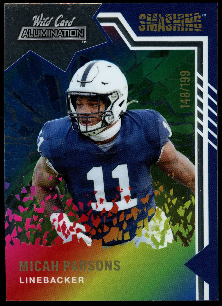 Micah Parsons Signed 2021 Panini Prizm Draft Picks #188 AA (PSA