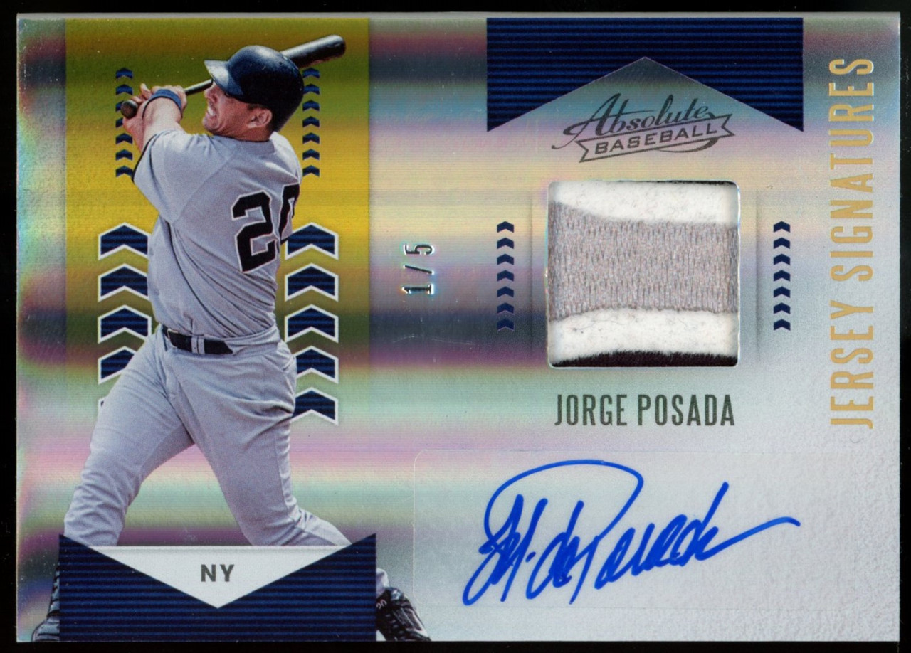 2020 Absolute Jorge Posada Jersey Signatures Auto 1/5 #AJS-JR