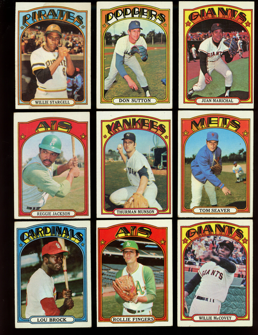 1972 Topps Baseball Complete Set 1-656 (Not Including Hi #'s) 44 PSA 7s