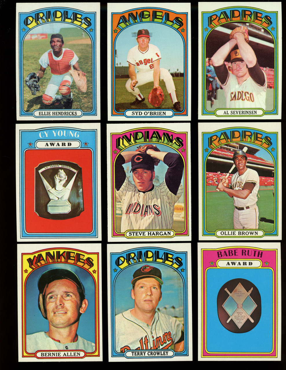 1972 Topps Baseball Complete Set 1-656 (Not Including Hi #'s) 44 PSA 7s