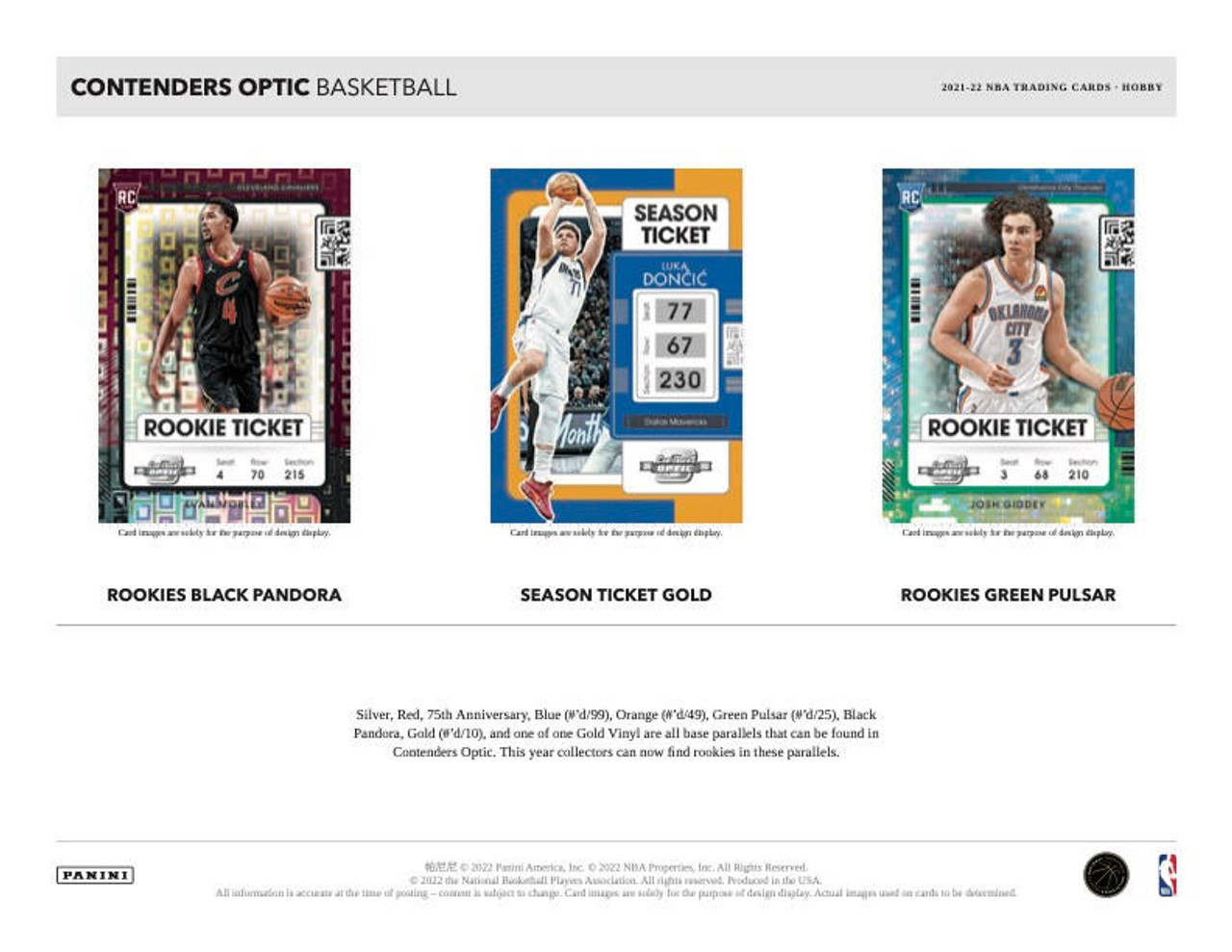 2021/22 Panini Contenders Optic Basketball Hobby Box - Legends Fan