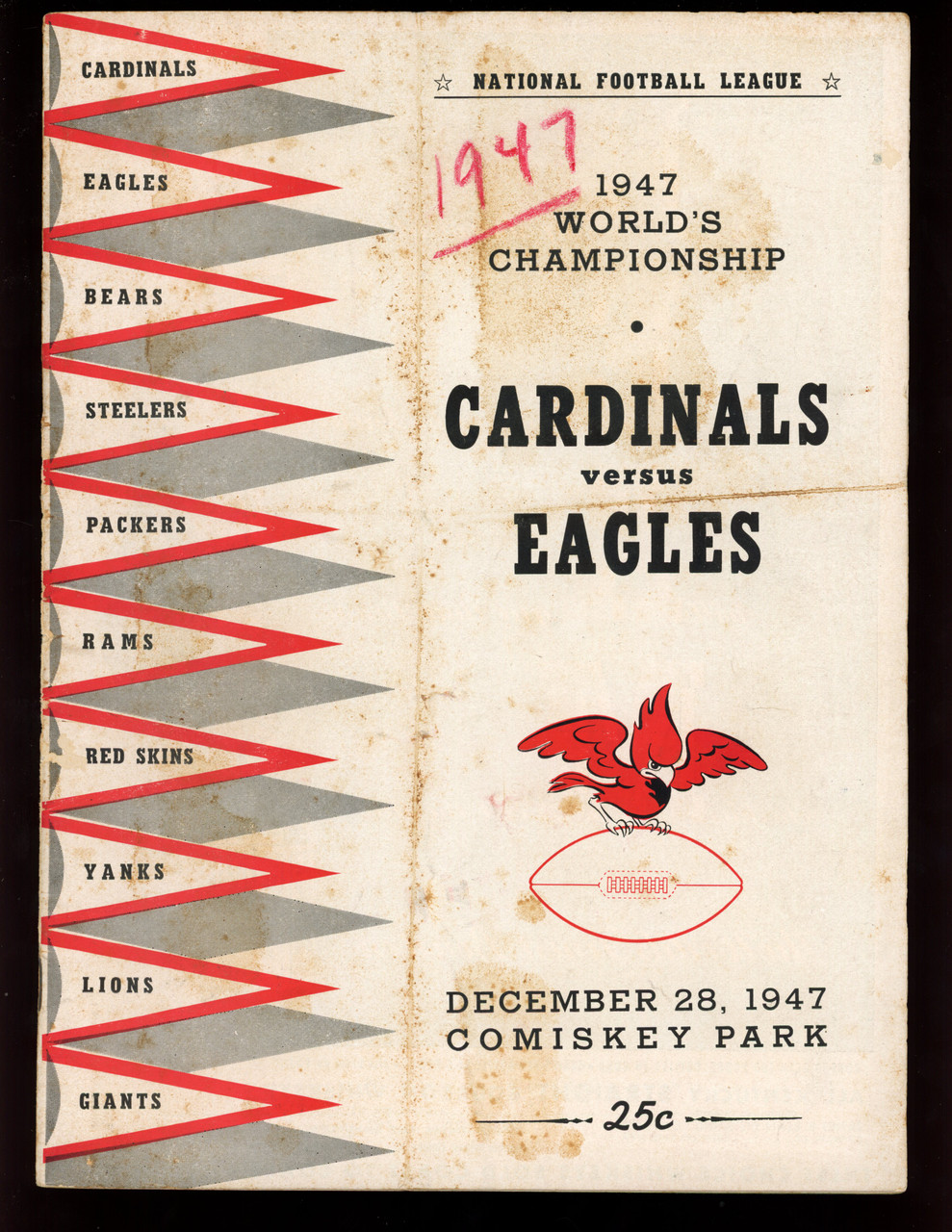 1947 Chicago Cardinals Champion Series Commemorative Photo