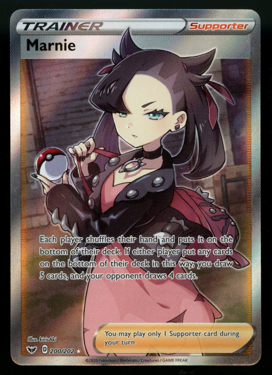Pokemon Marnie Sword & Shield Base Set Full Art #200/202 - Legends